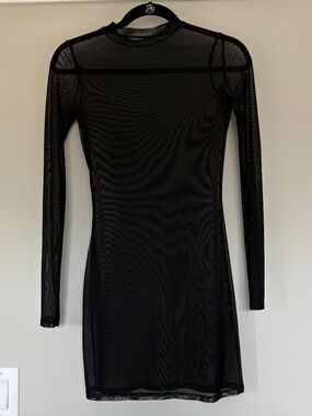 Sheer Black Long Sleeve Dress